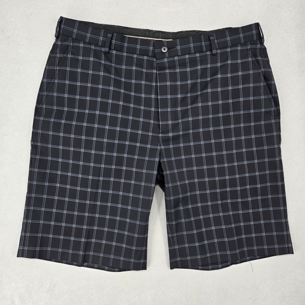 Jos. A. Bank 38 Leadbetter Golf Shorts Mens Black Plaid Performance Preppy